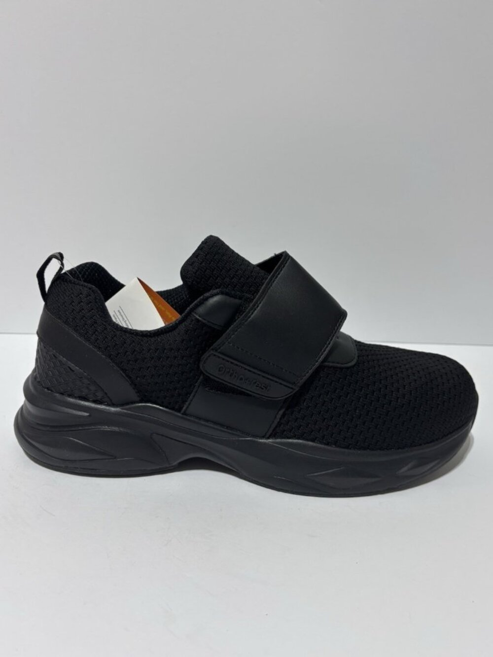 Ortho + Rest Men’s Black Strap Sneakers, Size 12 M